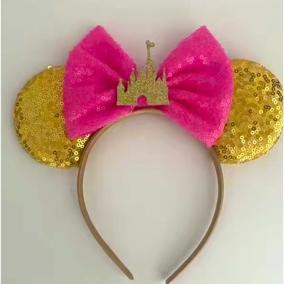 COPY - NWT MOUSE EARS GLITTERS HEADBAND with SHINY BOW - Picture 12 of 13